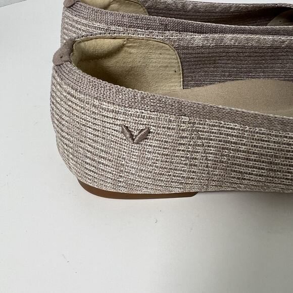 Vivaia Margot 2.0 Square-Toe V-Cut Flats EU 38 US 7 Almond Knit - Picture 6 of 12